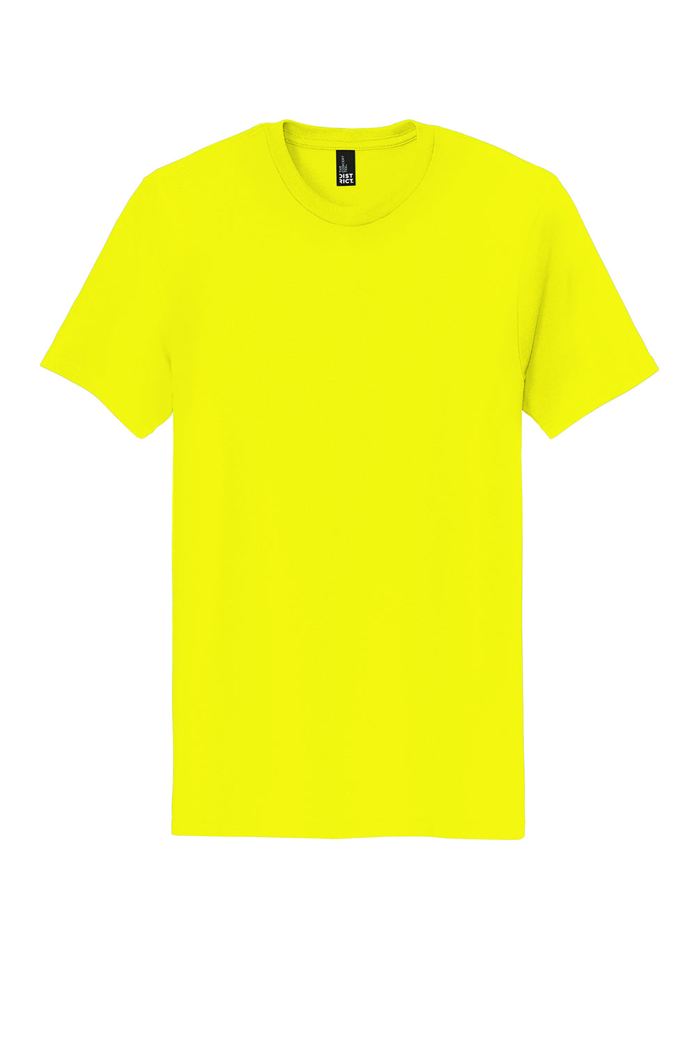 District DT5000 Mens The Concert Short Sleeve Crewneck T-Shirt Neon Yellow Flat Front