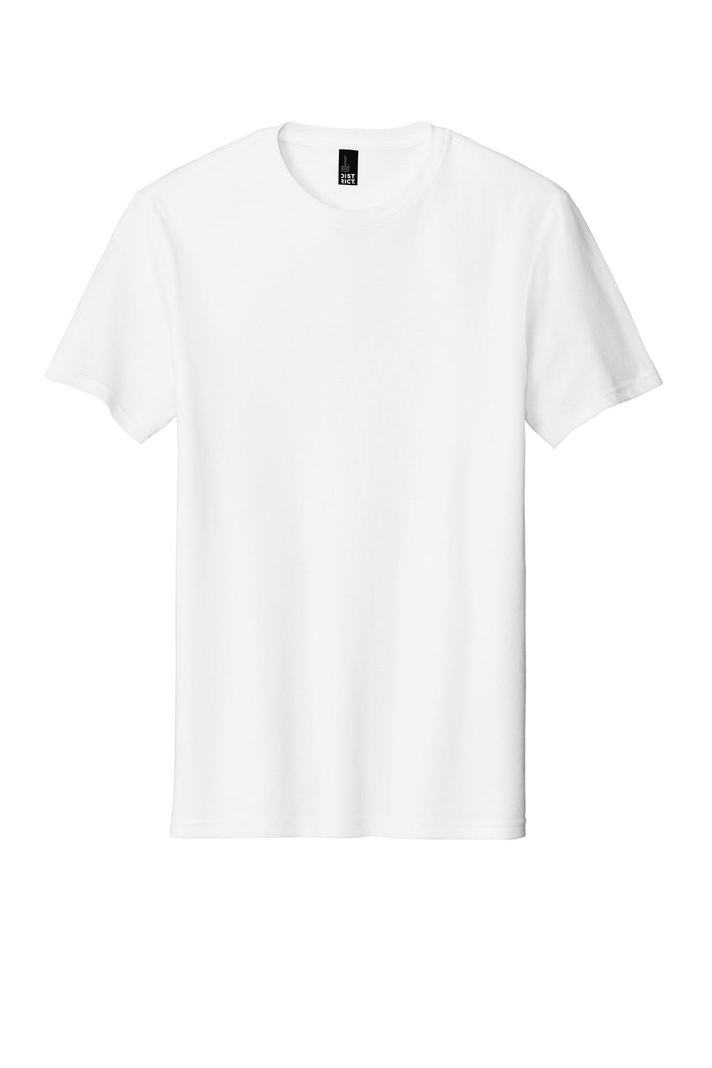 District DT5000 Mens The Concert Short Sleeve Crewneck T-Shirt White Flat Front