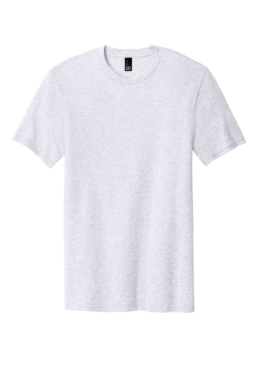 District DT5000 Mens The Concert Short Sleeve Crewneck T-Shirt Heather White Flat Front