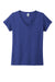 District DT5002 Womens The Concert Short Sleeve V-Neck T-Shirt Deep Royal Blue Flat Front