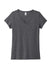 District DT5002 Womens The Concert Short Sleeve V-Neck T-Shirt Heather Charcoal Grey Flat Front