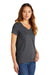 District DT5002 Womens The Concert Short Sleeve V-Neck T-Shirt Heather Charcoal Grey Model 3q