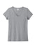 District DT5002 Womens The Concert Short Sleeve V-Neck T-Shirt Heather Grey Flat Front