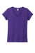 District DT5002 Womens The Concert Short Sleeve V-Neck T-Shirt Purple Flat Front