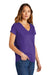 District DT5002 Womens The Concert Short Sleeve V-Neck T-Shirt Purple Model 3q