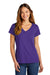 District DT5002 Womens The Concert Short Sleeve V-Neck T-Shirt Purple Model Front