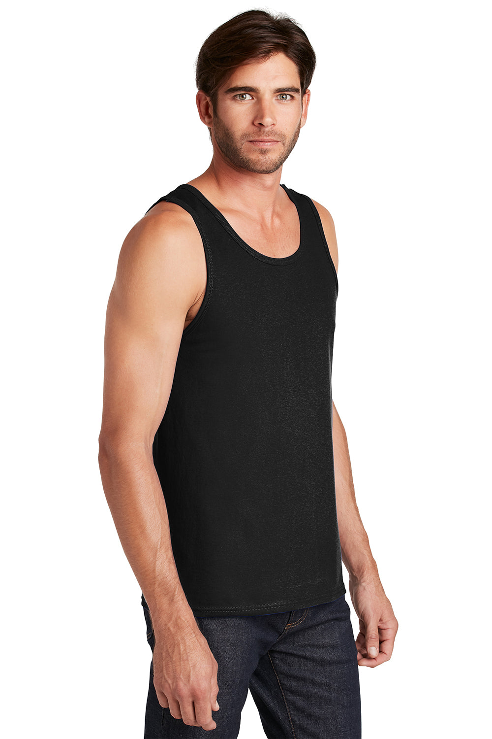 District DT5300 Mens The Concert Tank Top Black Model 3q