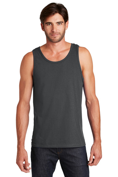 District DT5300 Mens The Concert Tank Top Charcoal Grey Model Front