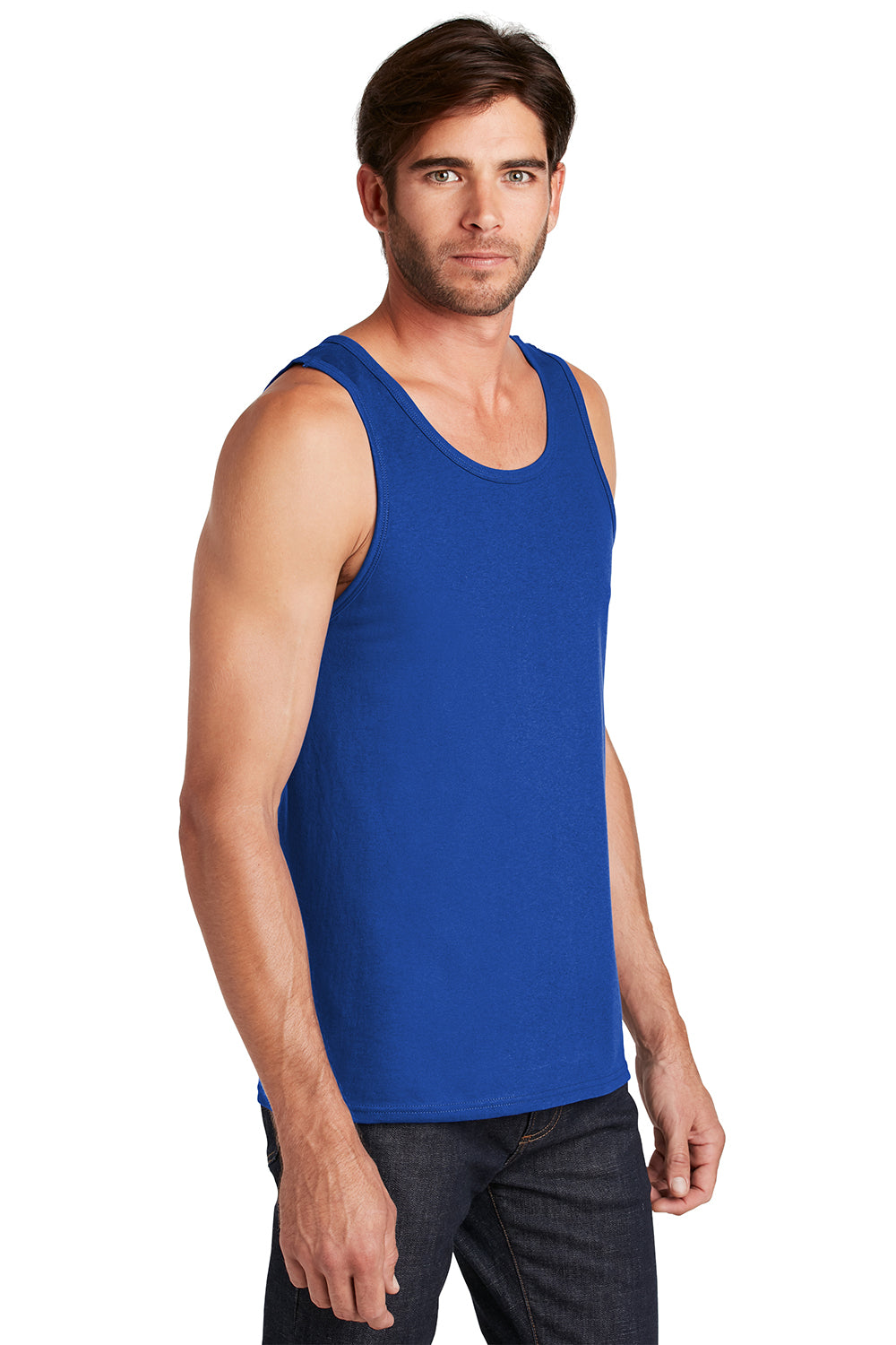 District DT5300 Mens The Concert Tank Top Deep Royal Blue Model 3q