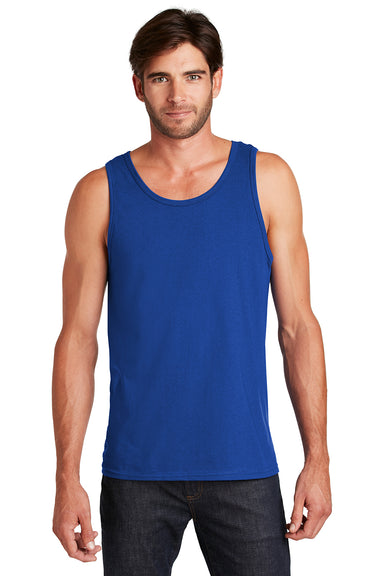 District DT5300 Mens The Concert Tank Top Deep Royal Blue Model Front