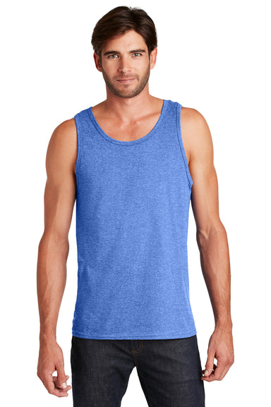 District DT5300 Mens The Concert Tank Top Heather Royal Blue Model Front