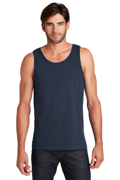 District DT5300 Mens The Concert Tank Top New Navy Blue Model Front