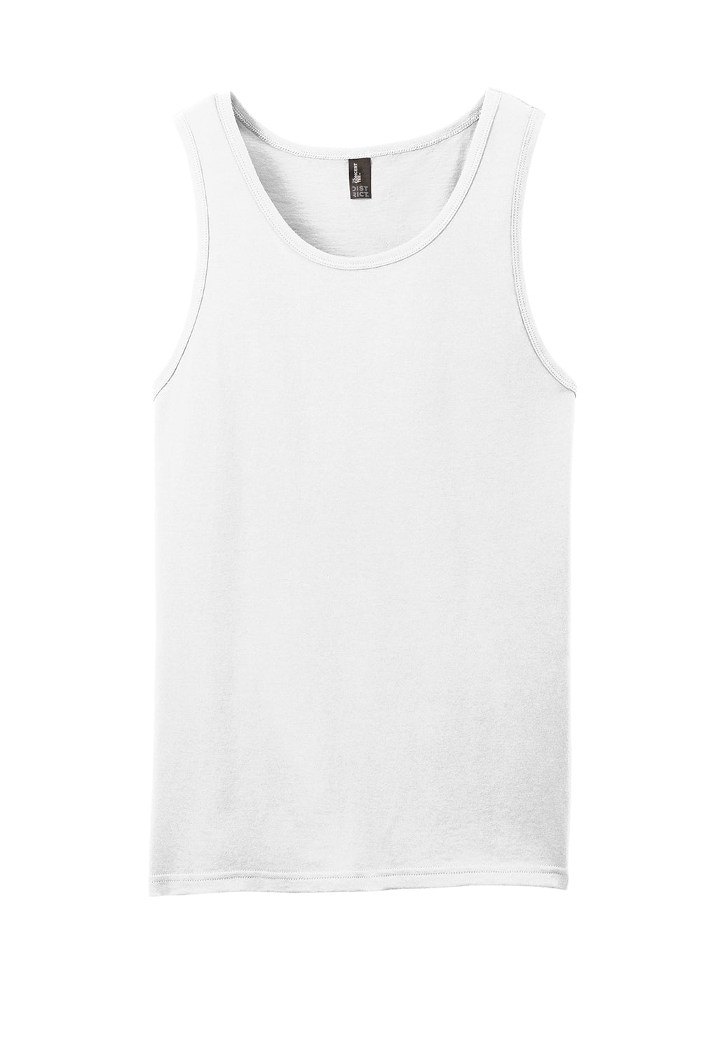 District DT5300 Mens The Concert Tank Top White Flat Front