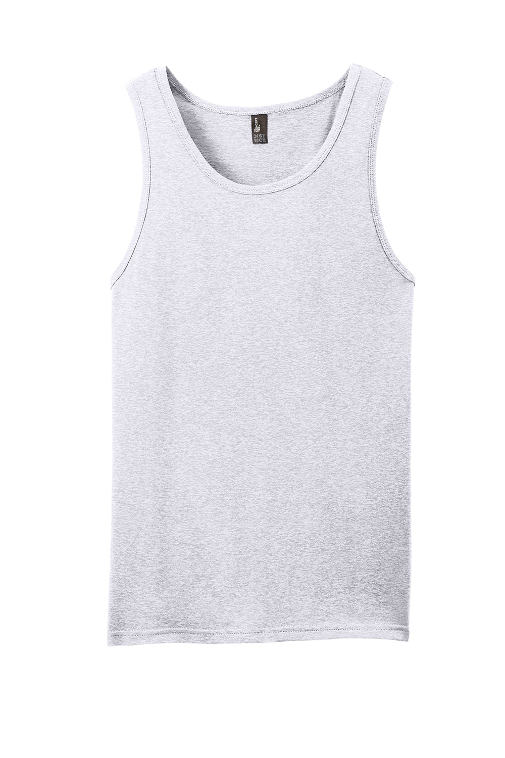 District DT5300 Mens The Concert Tank Top Heather White Flat Front