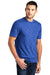 District DT564 Mens Medal Short Sleeve Crewneck T-Shirt Deep Royal Blue Model 3q