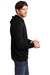 District DT571 Mens French Terry Hooded T-Shirt Hoodie Black Model Side