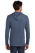 District DT571 Mens French Terry Hooded T-Shirt Hoodie Washed Indigo Blue Model Back