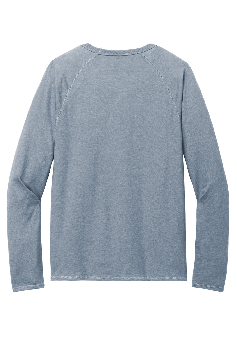 District DT572 Mens French Terry Crewneck Sweatshirt Heather Flint Blue Flat Back