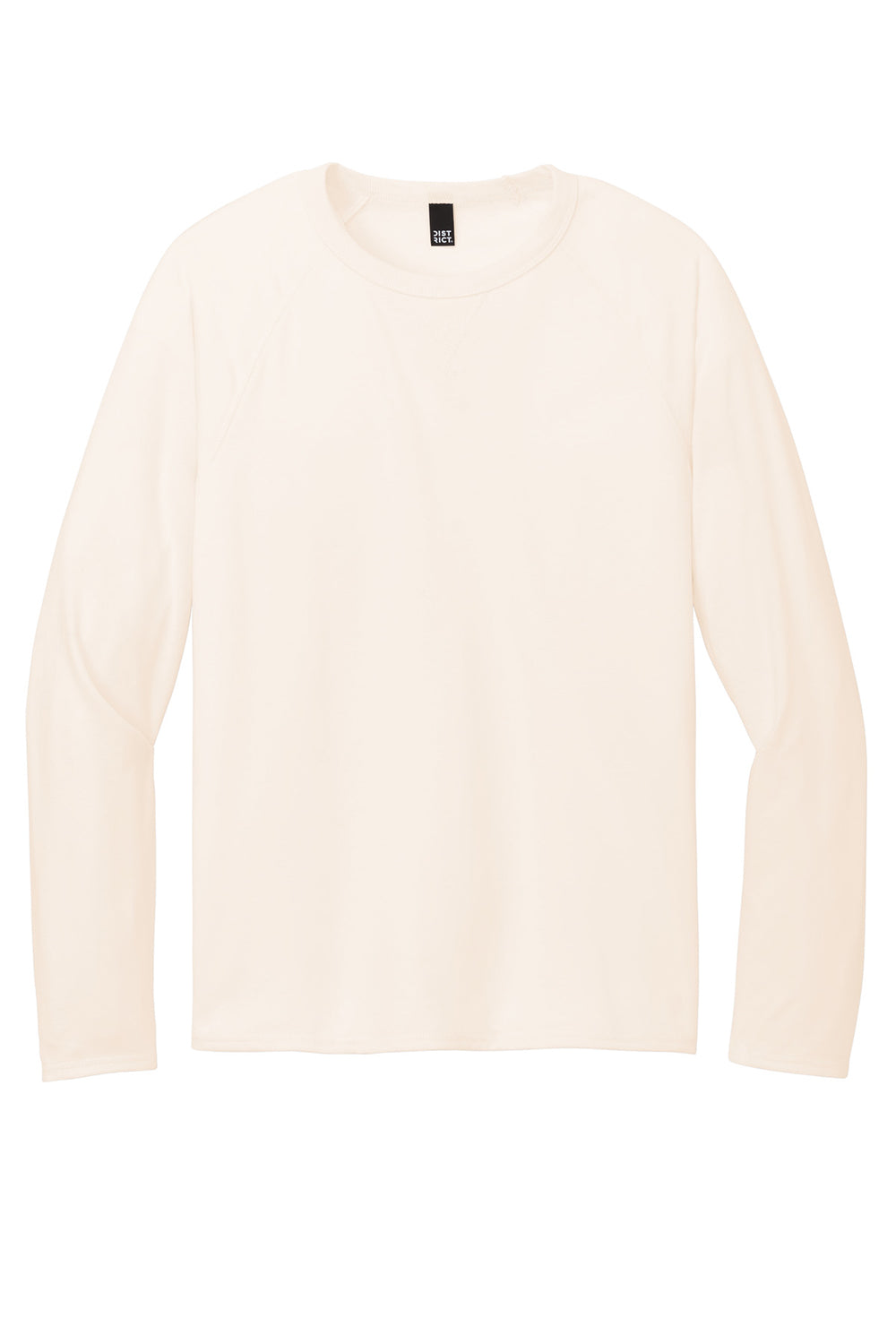 District DT572 Mens French Terry Crewneck Sweatshirt Gardenia Flat Front