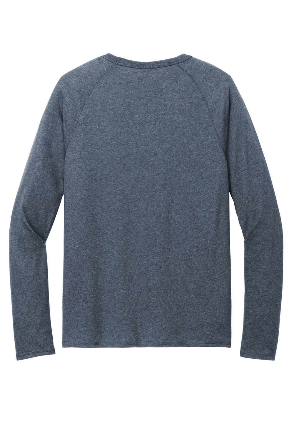 District DT572 Mens French Terry Crewneck Sweatshirt Washed Indigo Blue Flat Back