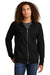 District DT573 Mens French Terry Full Zip Hooded Sweatshirt Hoodie Black Model Front