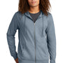 District Mens French Terry Full Zip Hooded Sweatshirt Hoodie - Heather Flint Blue