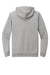 District DT573 Mens French Terry Full Zip Hooded Sweatshirt Hoodie Heather Light Grey Flat Back