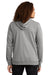 District DT573 Mens French Terry Full Zip Hooded Sweatshirt Hoodie Heather Light Grey Model Back