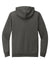 District DT573 Mens French Terry Full Zip Hooded Sweatshirt Hoodie Washed Coal Grey Flat Back