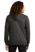 District DT573 Mens French Terry Full Zip Hooded Sweatshirt Hoodie Washed Coal Grey Model Back