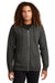 District DT573 Mens French Terry Full Zip Hooded Sweatshirt Hoodie Washed Coal Grey Model Front