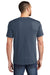 District DT6000P Mens Very Important Short Sleeve Crewneck T-Shirt w/ Pocket Heather Navy Blue Model Back