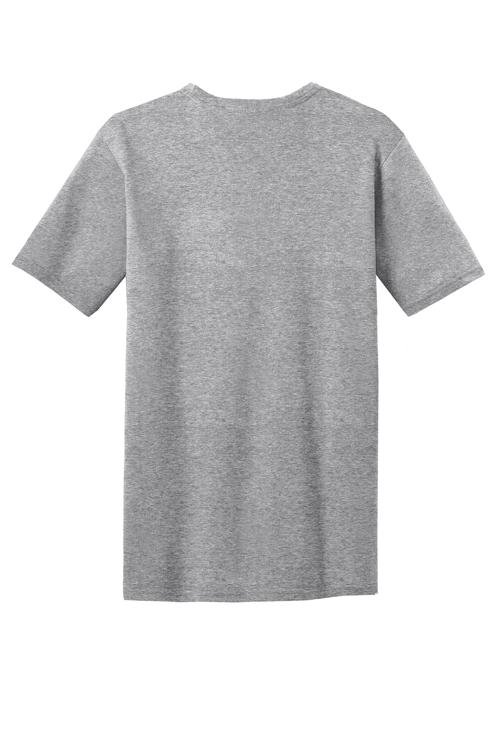 District DT6000P Mens Very Important Short Sleeve Crewneck T-Shirt w/ Pocket Heather Light Grey Flat Back