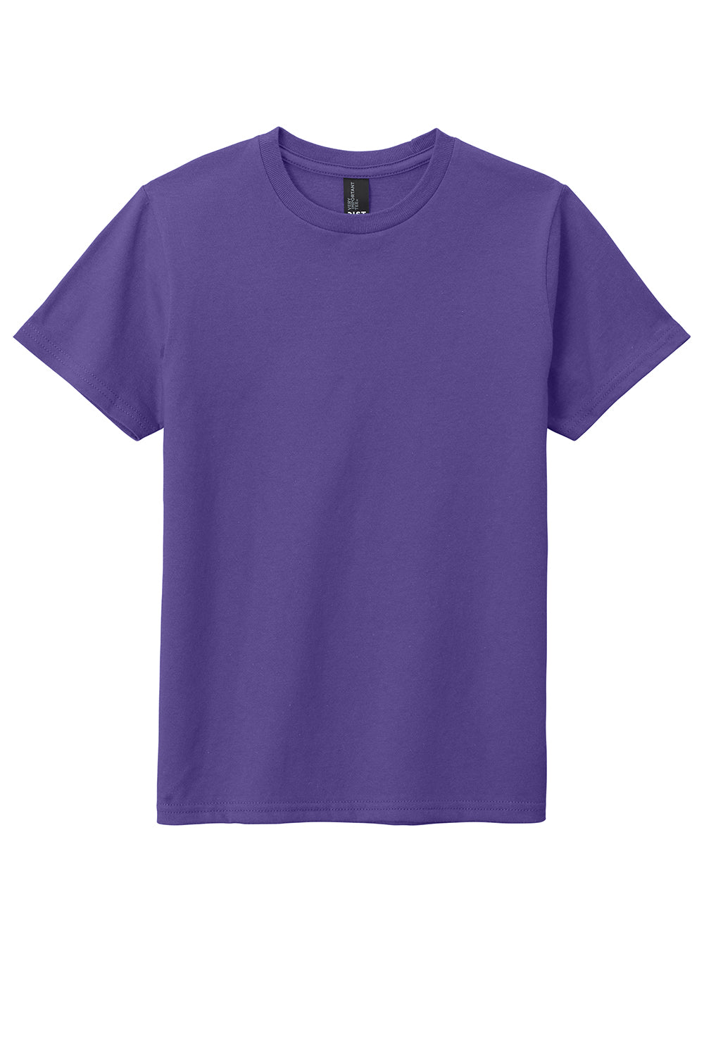 District DT6000Y Youth Very Important Short Sleeve Crewneck T-Shirt Purple Flat Front