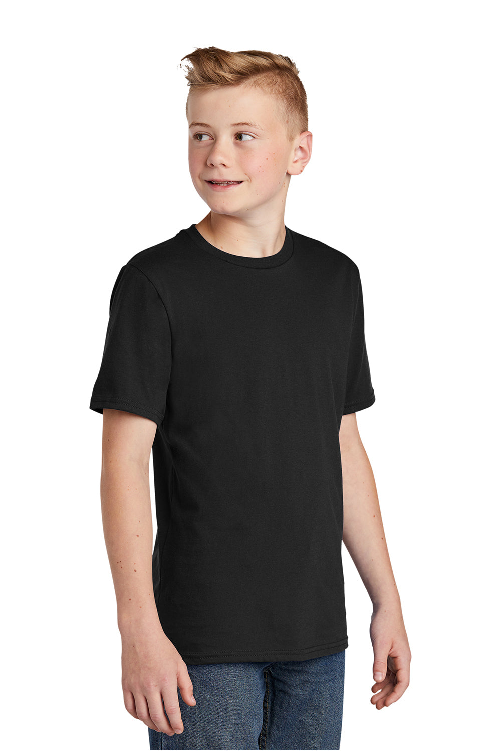 District DT6000Y Youth Very Important Short Sleeve Crewneck T-Shirt Black Model 3q