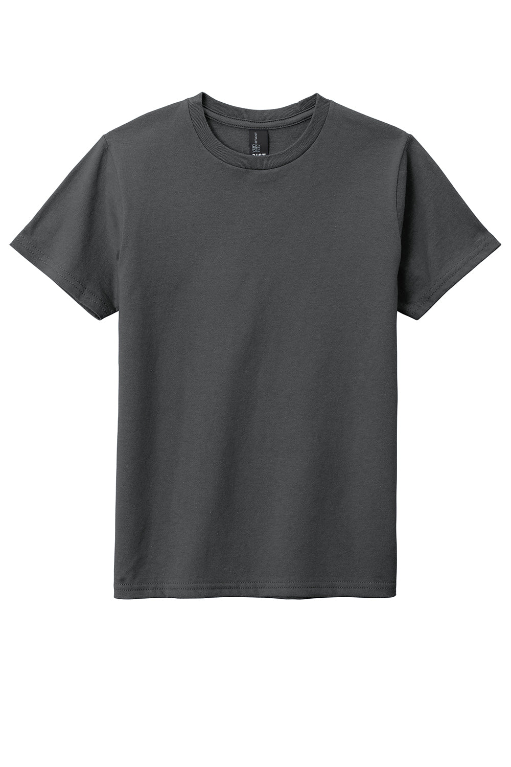 District DT6000Y Youth Very Important Short Sleeve Crewneck T-Shirt Charcoal Grey Flat Front