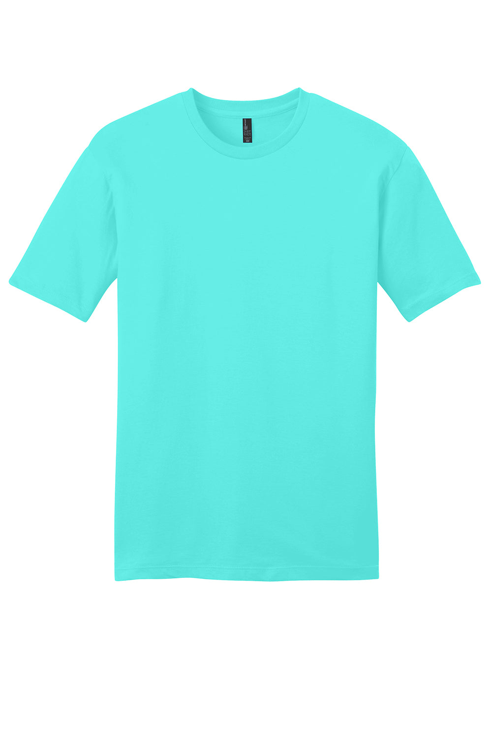 District DT6000 Mens Very Important Short Sleeve Crewneck T-Shirt Aqua Green Flat Front