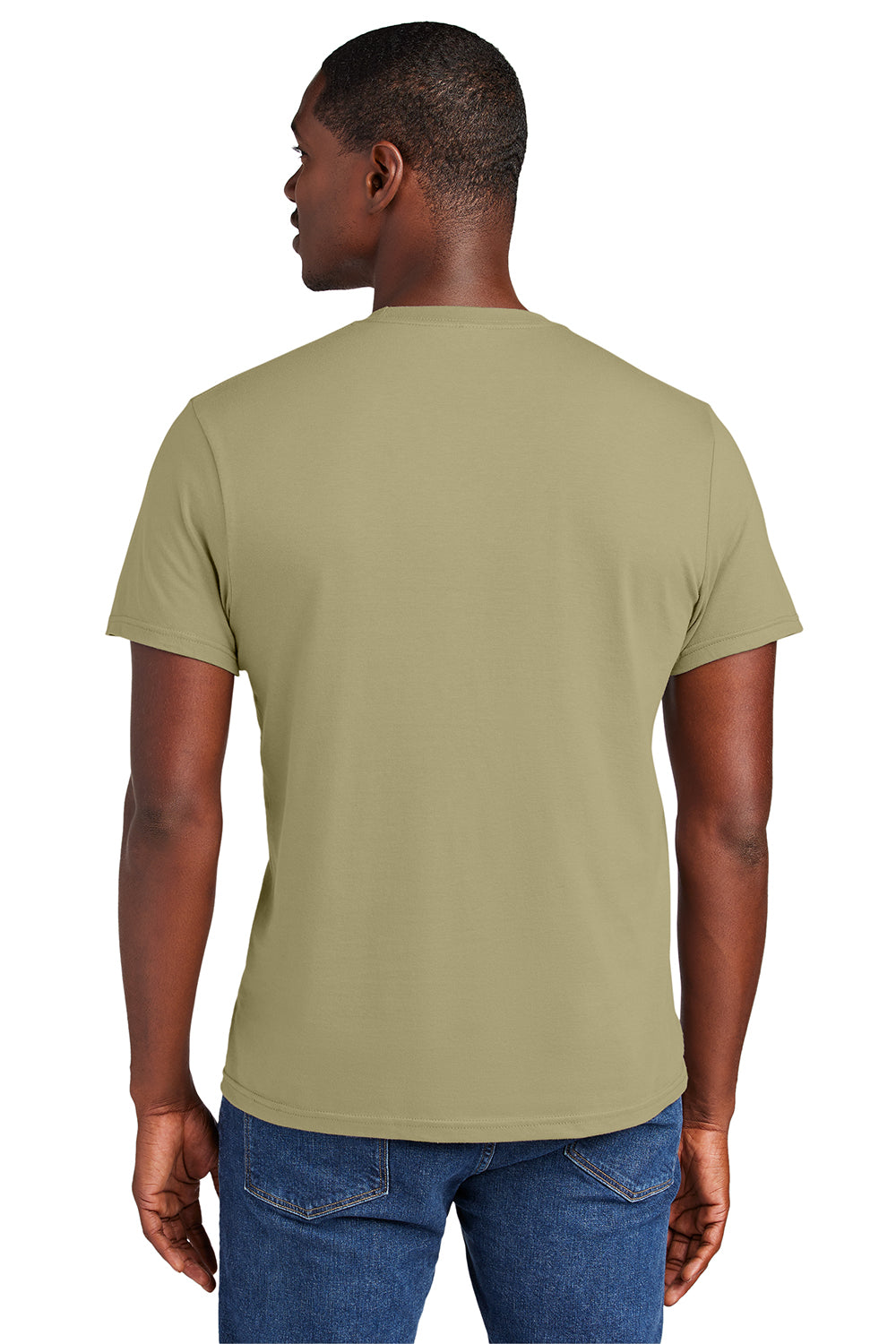 District DT6000 Mens Very Important Short Sleeve Crewneck T-Shirt Desert Tan Model Back