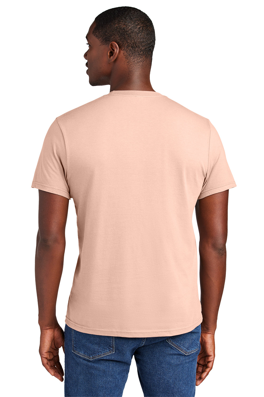 District DT6000 Mens Very Important Short Sleeve Crewneck T-Shirt Dusty Peach Model Back