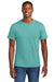 District DT6000 Mens Very Important Short Sleeve Crewneck T-Shirt Eucalyptus Blue Model Front