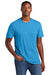 District DT6000 Mens Very Important Short Sleeve Crewneck T-Shirt Heather Bright Turquoise Blue Model Front