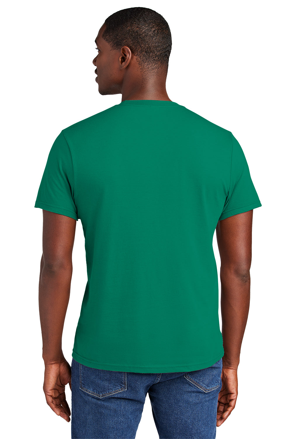 District DT6000 Mens Very Important Short Sleeve Crewneck T-Shirt Jewel Green Model Back