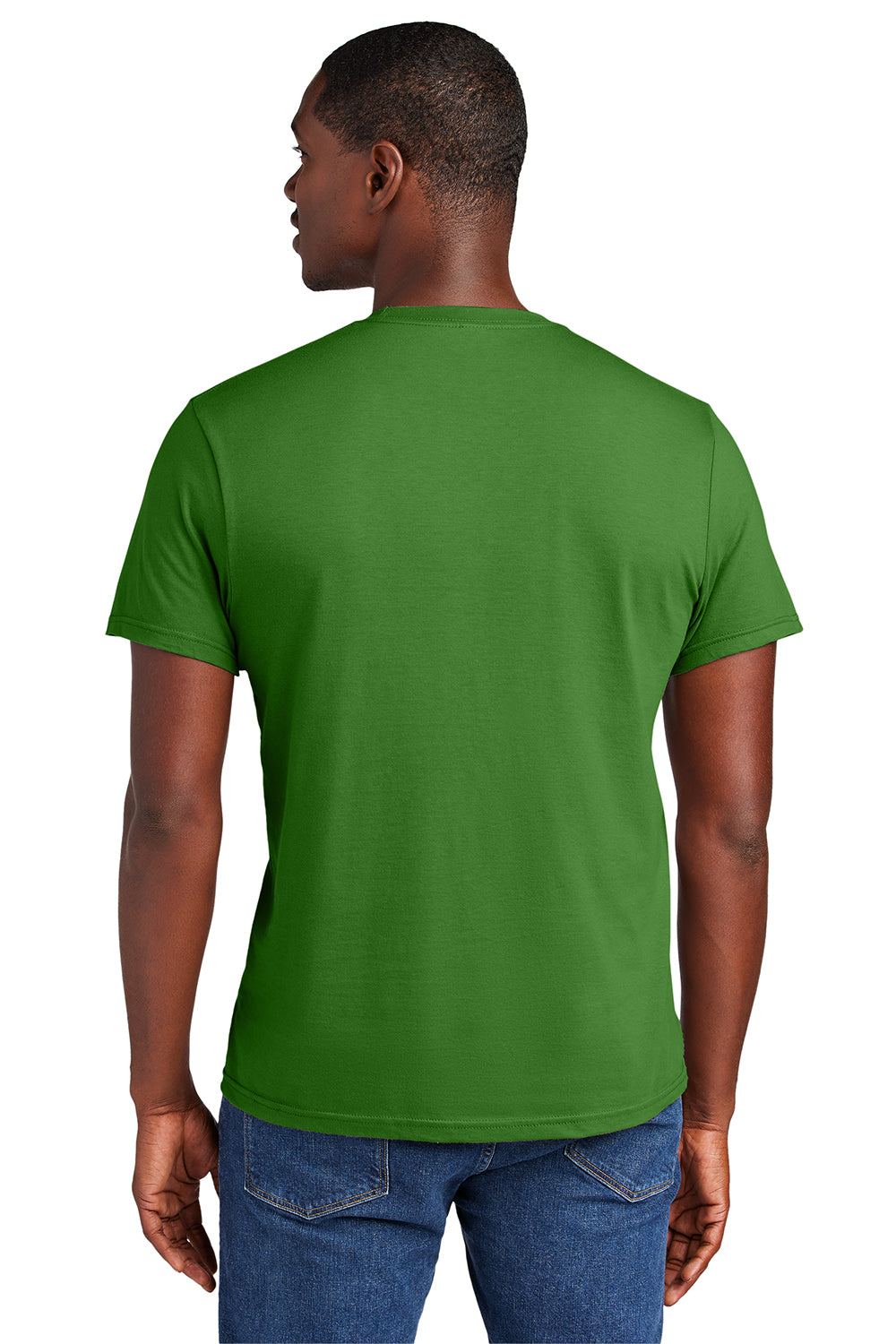 District DT6000 Mens Very Important Short Sleeve Crewneck T-Shirt Kiwi Green Model Back