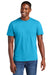 District DT6000 Mens Very Important Short Sleeve Crewneck T-Shirt Light Turquoise Blue Model Front