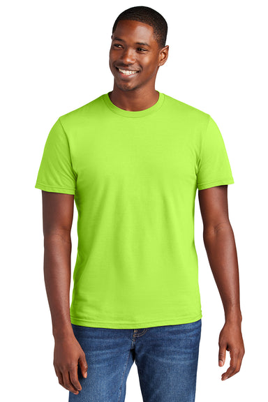 District DT6000 Mens Very Important Short Sleeve Crewneck T-Shirt Lime Shock Green Model Front