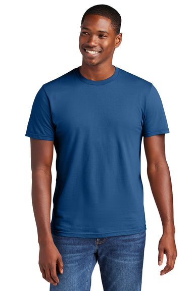 District DT6000 Mens Very Important Short Sleeve Crewneck T-Shirt Maritime Blue Model Front