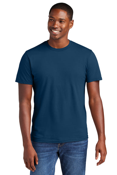 District DT6000 Mens Very Important Short Sleeve Crewneck T-Shirt Neptune Blue Model Front