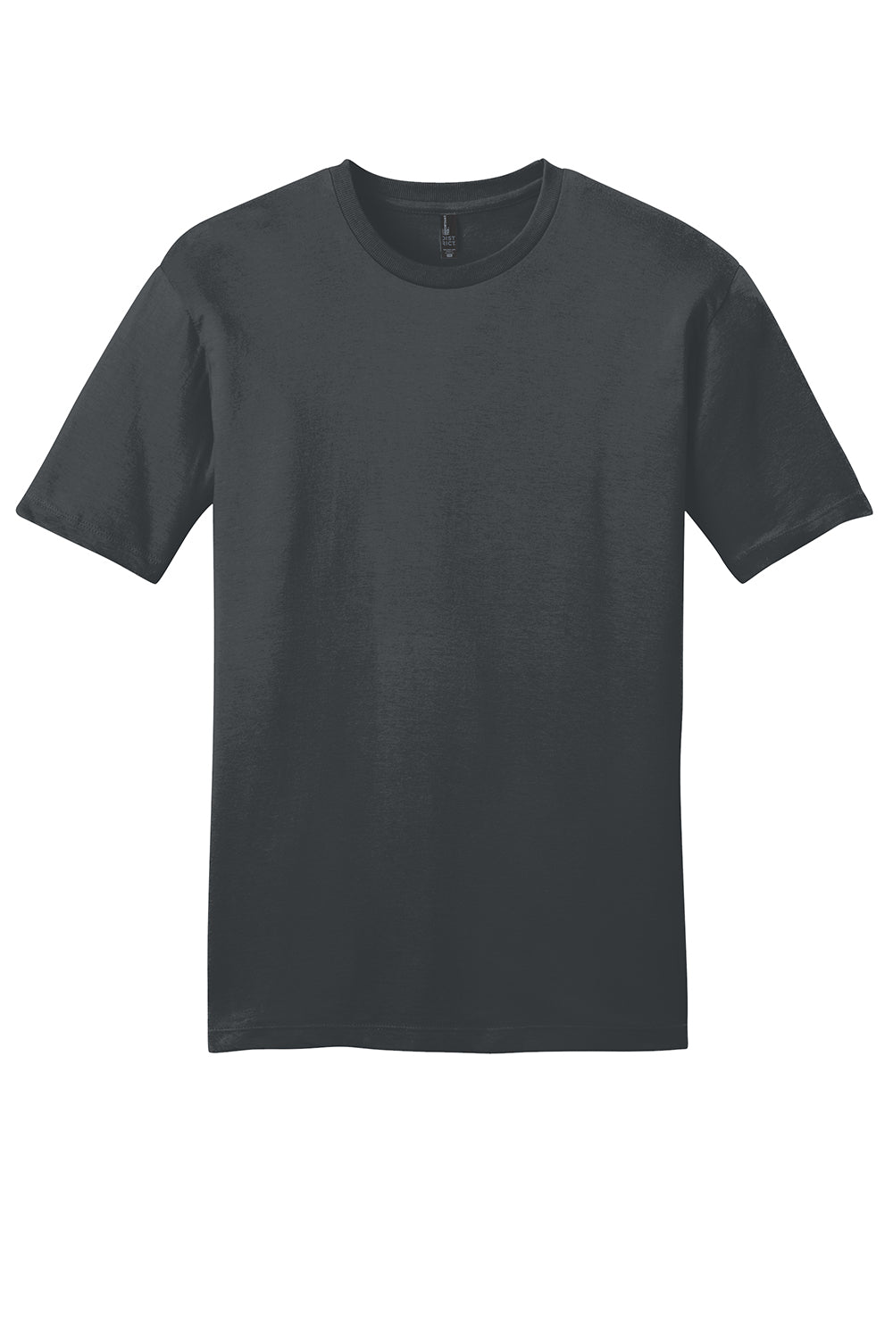 District DT6000 Mens Very Important Short Sleeve Crewneck T-Shirt Charcoal Grey Flat Front