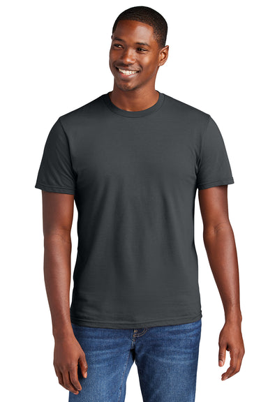 District DT6000 Mens Very Important Short Sleeve Crewneck T-Shirt Charcoal Grey Model Front