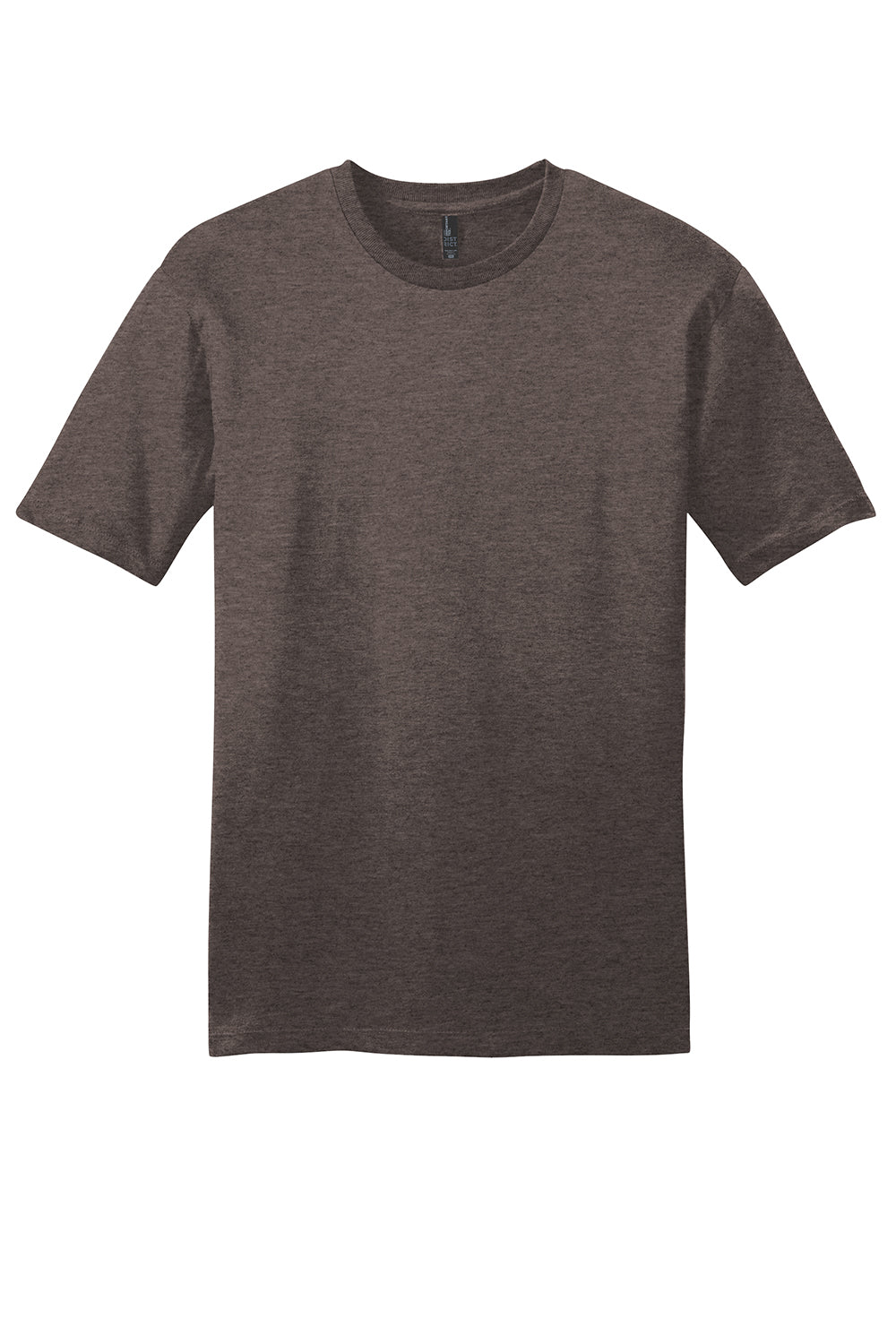 District DT6000 Mens Very Important Short Sleeve Crewneck T-Shirt Heather Brown Flat Front